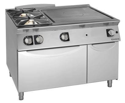 Giorik TG76FTL Medium Duty Gas Solid Top Range + 2 open burners
