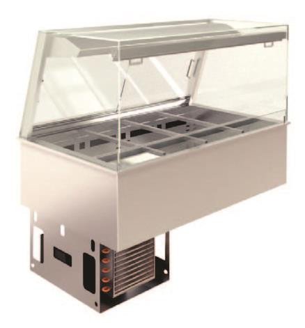 Emainox Mall 8046321QIHC 3 Pan - Drop In Serve over refrigerated display with deolewell
