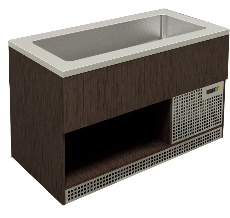 Emainox Self Supreme 8087313 - 2 x 1/1gn Refrigerated display - Static cooled dolewell