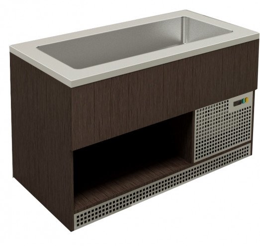 Emainox Self Supreme 8087315 - 4 x 1/1gn Refrigerated display - Static cooled dolewell