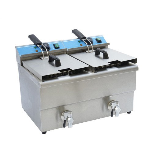 Chefs Range DF-8T-2/3 - 8 + 8 Ltr Counter top Twin tank electric fryer