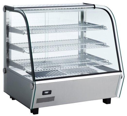 Chefs Range RTR120L - Heated 3 Tier Curved Glass Counter top display