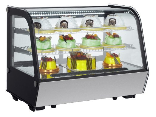 Chefs Range RTW160L4 - Refrigerated 3 Tier Curved Glass Counter top display