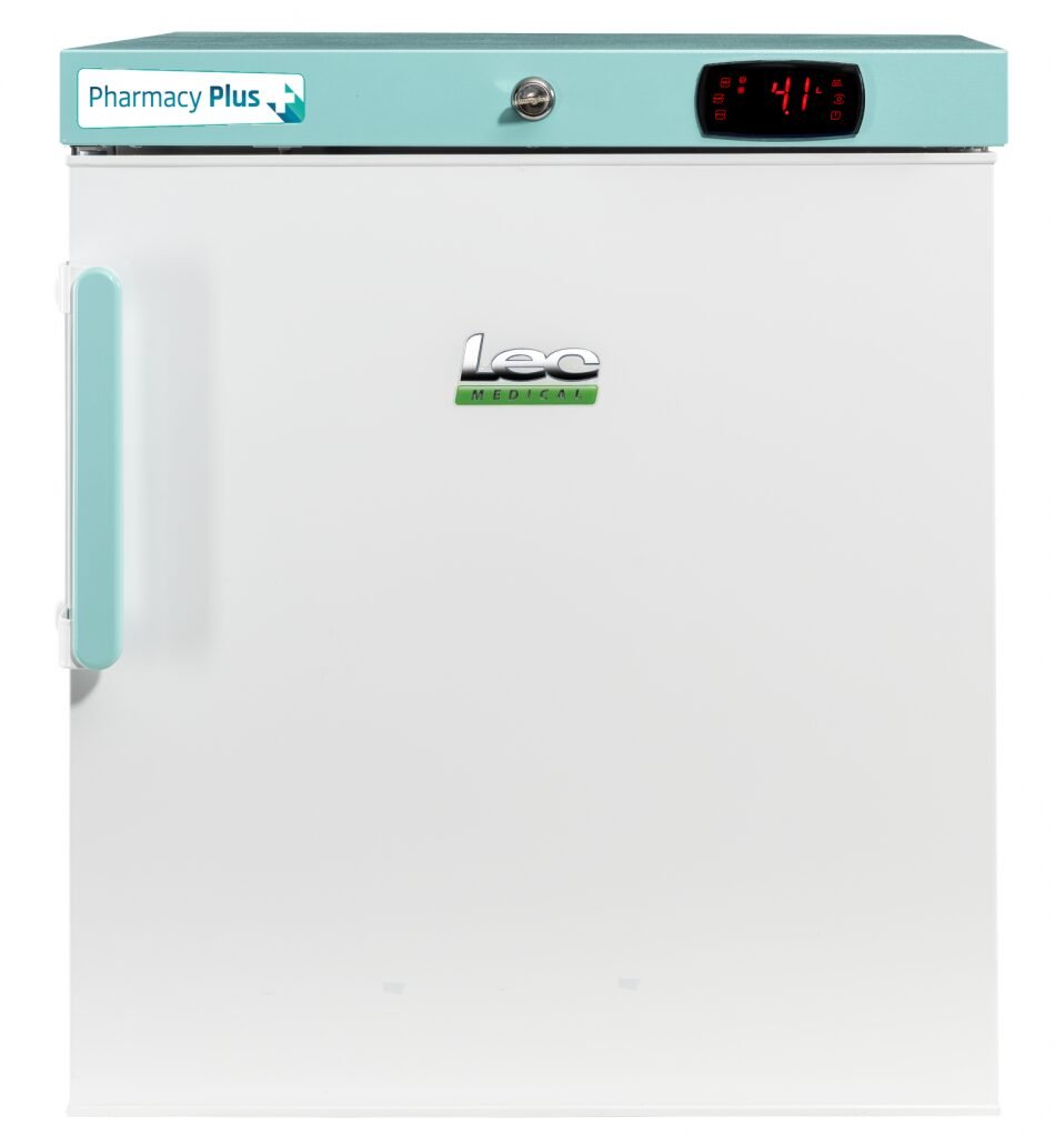 LEC Medical PPSR47BT-UK Solid Single Door Pharmacy Plus Bluetooth Enabled Countertop Refrigerator, 47 Litres