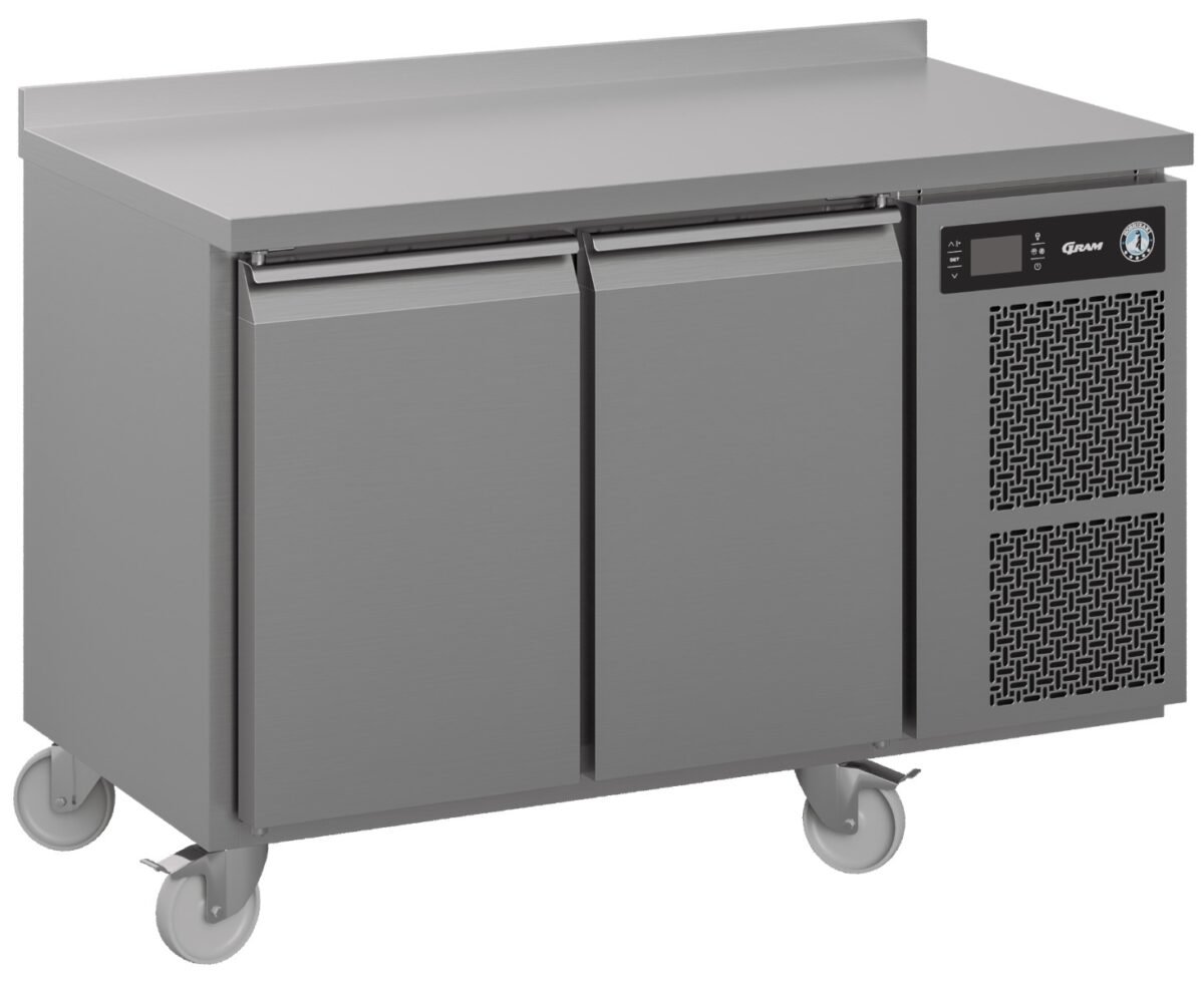 Hoshizaki Premier K 2 A5 DL DR C U 2 Door Stainless Steel Refrigerated Counter with Splashback, 301 Litres