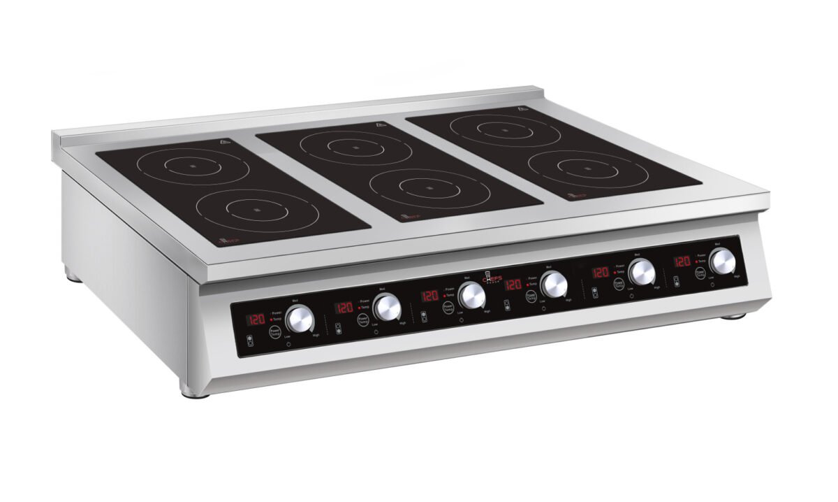 Chefs Range BE70IH6-5 70 Line Counter top 6 Ring Induction hob - 6 x 5kw power