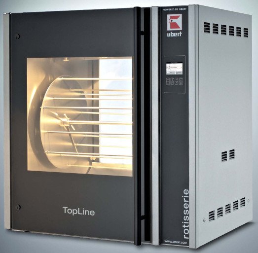 Ubert Topline RT404-CC, Pass Thru "Hot air" electric rotisserie - 4 spits