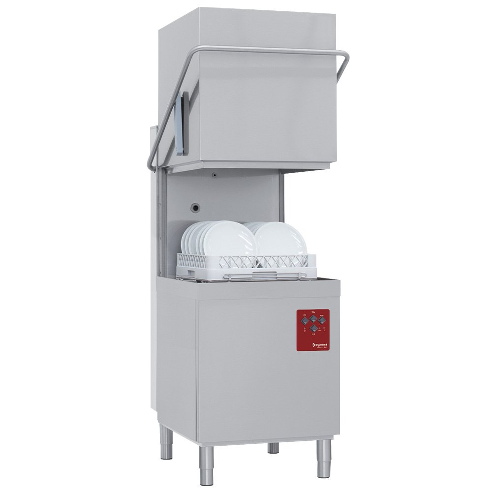 Diamond 015-25D/6 500mm Basket Passthrough Hood Dishwasher, 30 Baskets per Hour