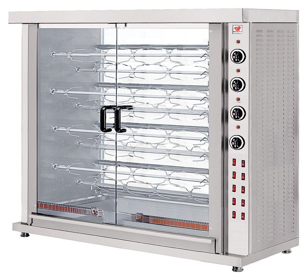 North HK9 - 9 spit - 45 bird Electric Chicken rotisserie