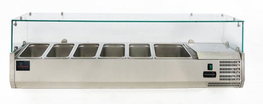 Chefs Range TU150013G 1500mm Glass Topping well 5 x 1/3gn + 1 x 1/2gn