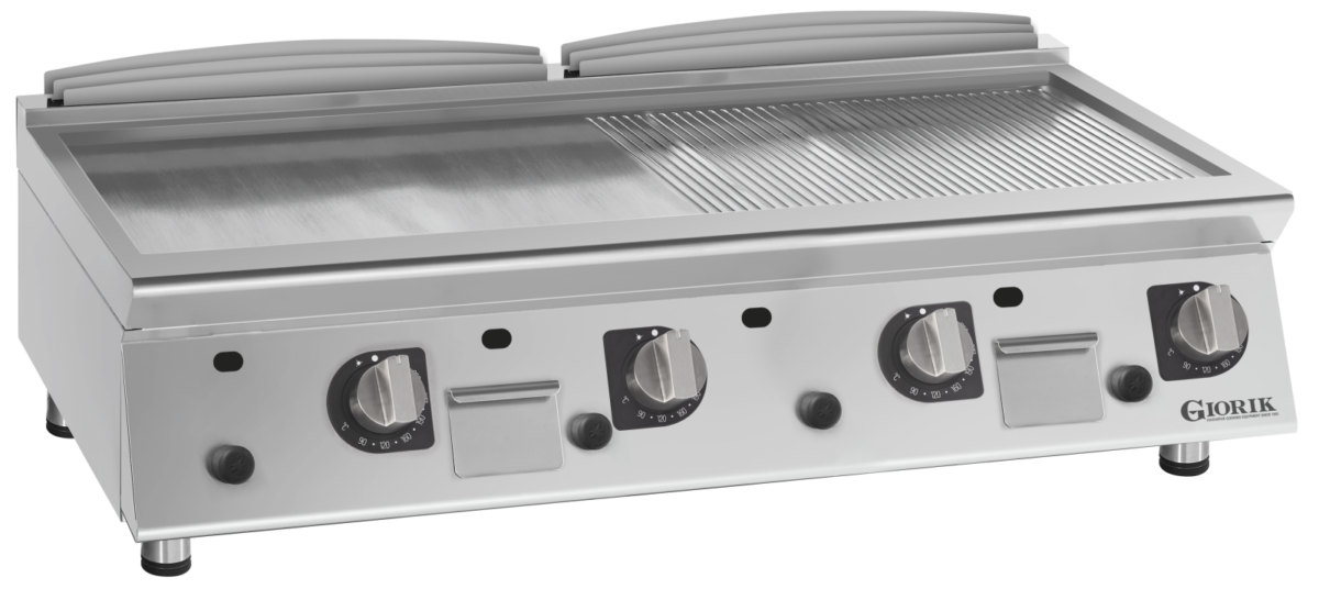 Giorik 70 Top FMG76TCRX - 4 Zone Gas griddle - 1/2 Smooth plate + 1/2 Ribbed plate chrome plated