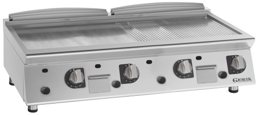 Giorik 70 Top FMG76TCRX - 4 Zone Gas griddle - 1/2 Smooth plate + 1/2 Ribbed plate chrome plated