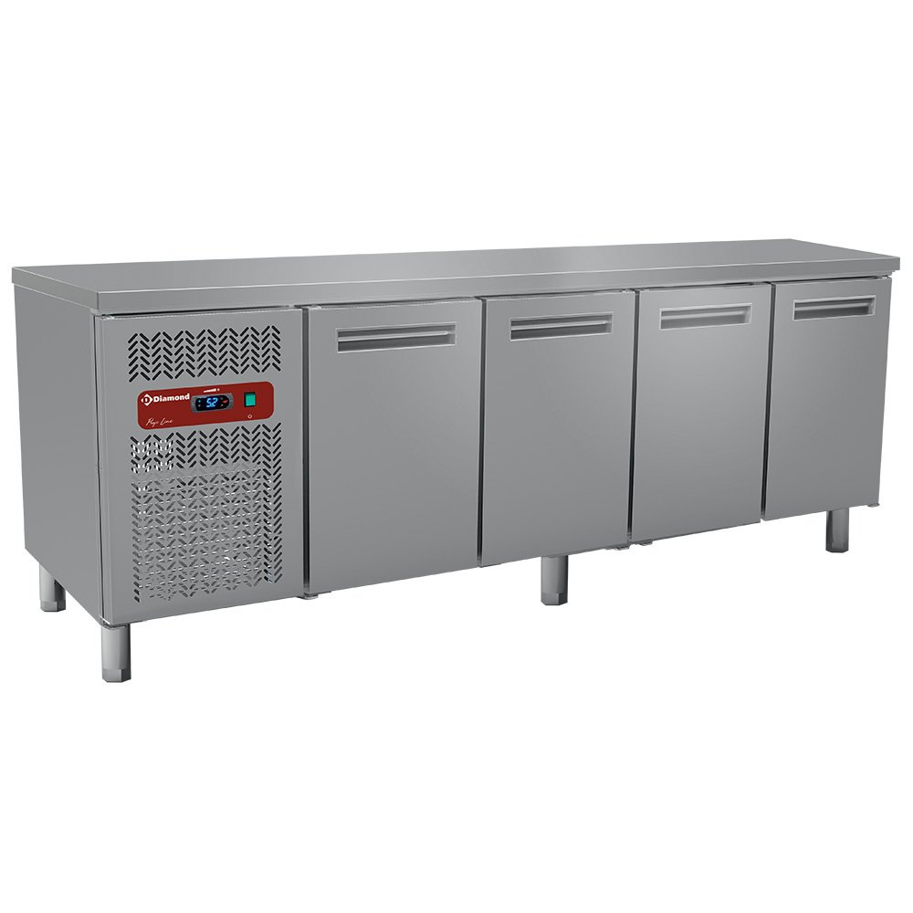 Diamond MR4/R2 3 Door Stainless Steel Refrigerated Preparation Counter, 550 Litres