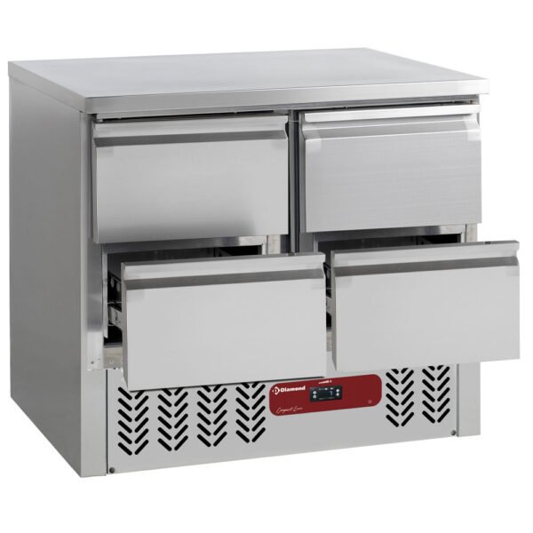 Diamond SA2/R6_2XGC1/2/R6 Stainless Steel Refrigerated Counter with 4 Drawers, 240 Litres