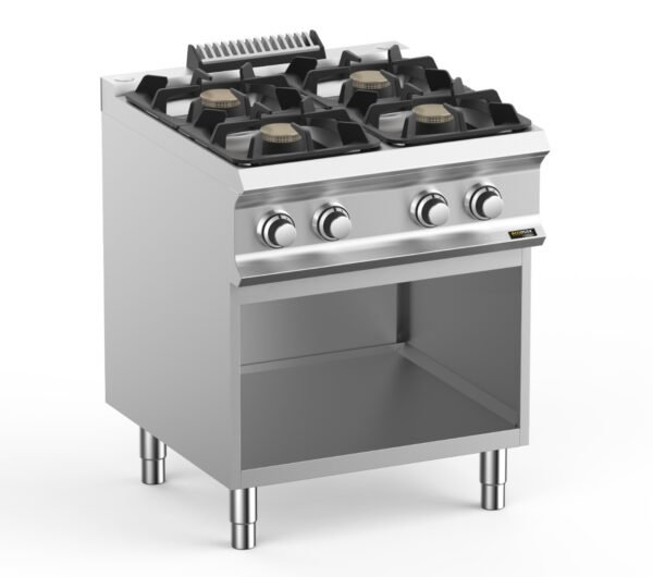 Hobart Ecomax HEFB77AXL 4 Burner Hob on Open Cupboard, 4 x 7kW