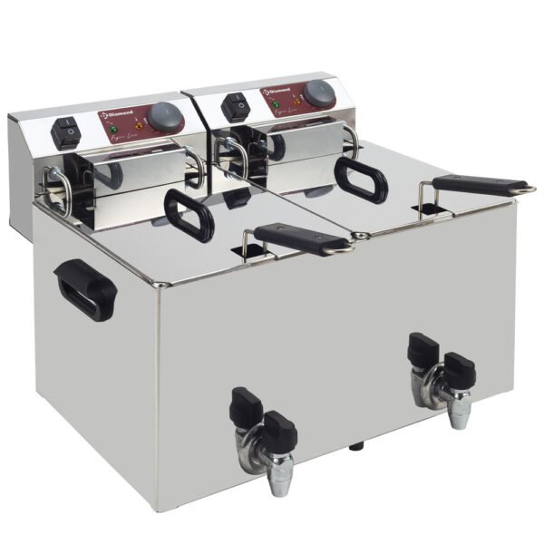 Diamond EF102-TN Double Basket Countertop Electric Fryer, 9kW