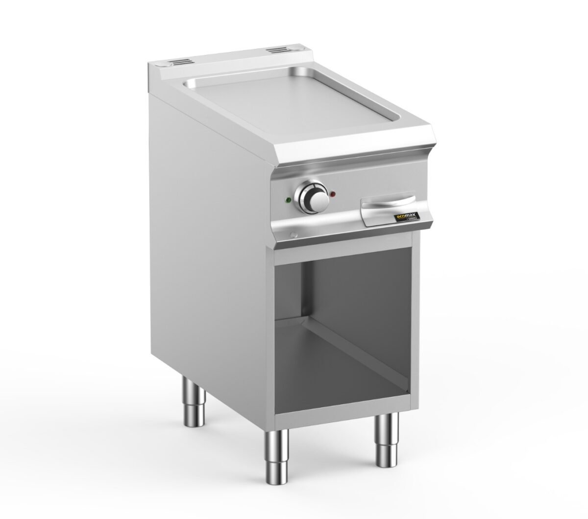 Hobart Ecomax HEFTBE74AL Smooth Griddle on Open Cupboard, 5kW