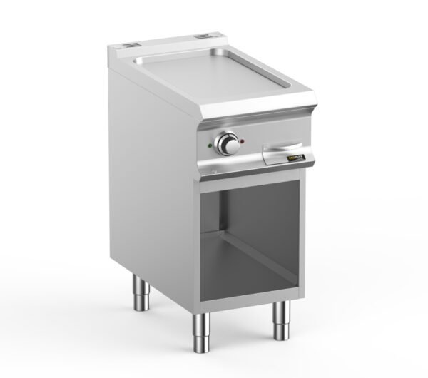Hobart Ecomax HEFTBE74AL Smooth Griddle on Open Cupboard, 5kW