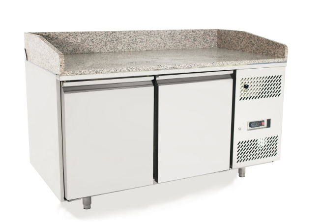 Atosa EPF3495GR 2 Door Granite Top Pizza Preparation Counter Fridge, 250 Litres