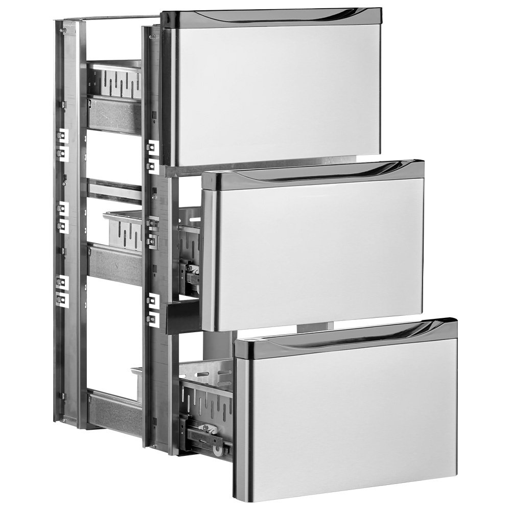 Diamond T1/3-X Drawers kit, stainless steel, (1/3+1/3+1/3) x TAV