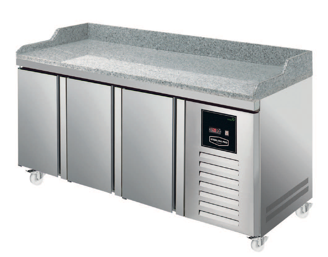 Sterling Pro Green SPI-7-180-30-GR 3 Door Granite Fridge Counter, 452 Litres