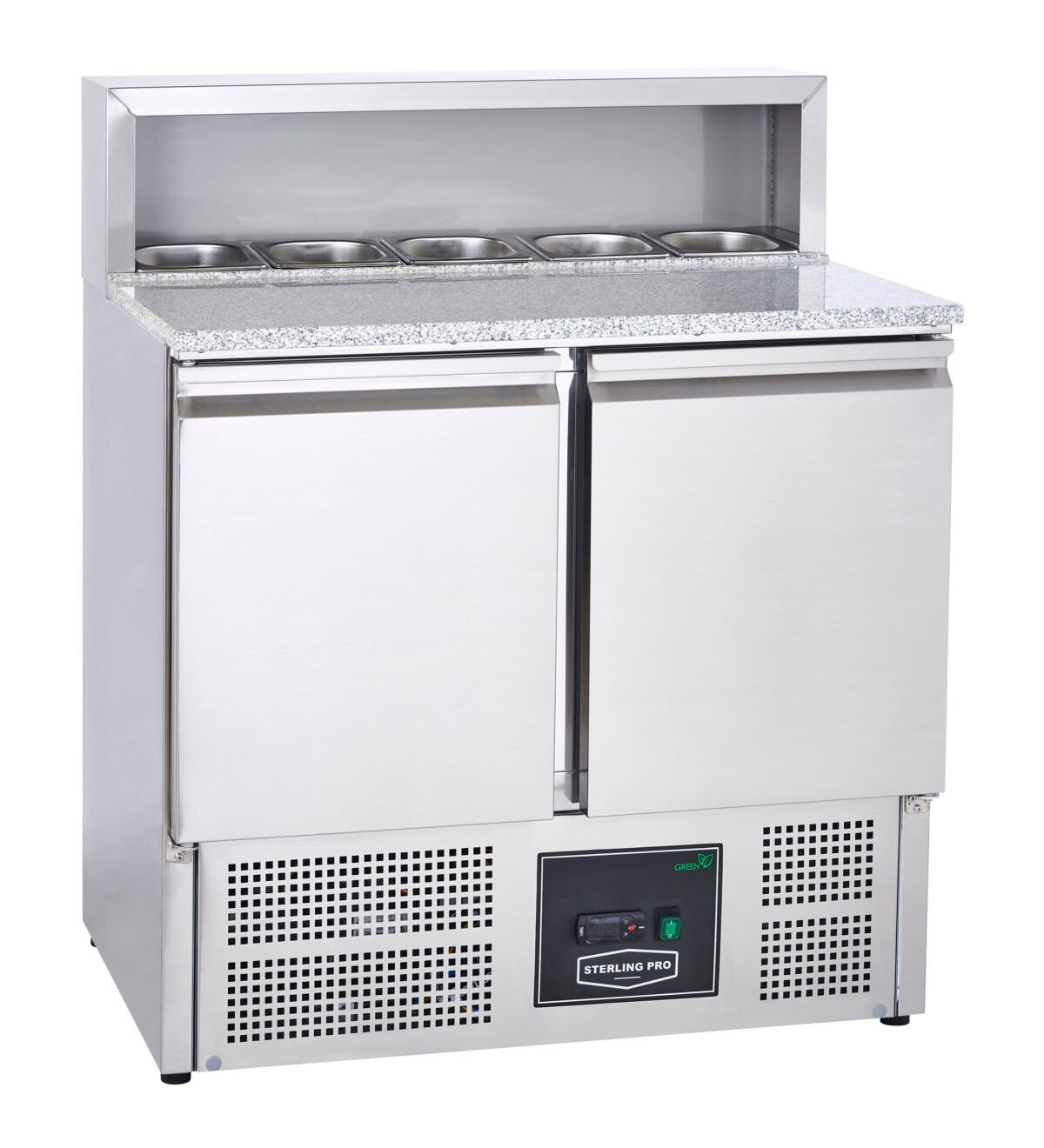 Sterling Pro Cobus SPU902PZ 2 Door Granite Top Pizza Counter, 5 x GN1/6, 240 Litres