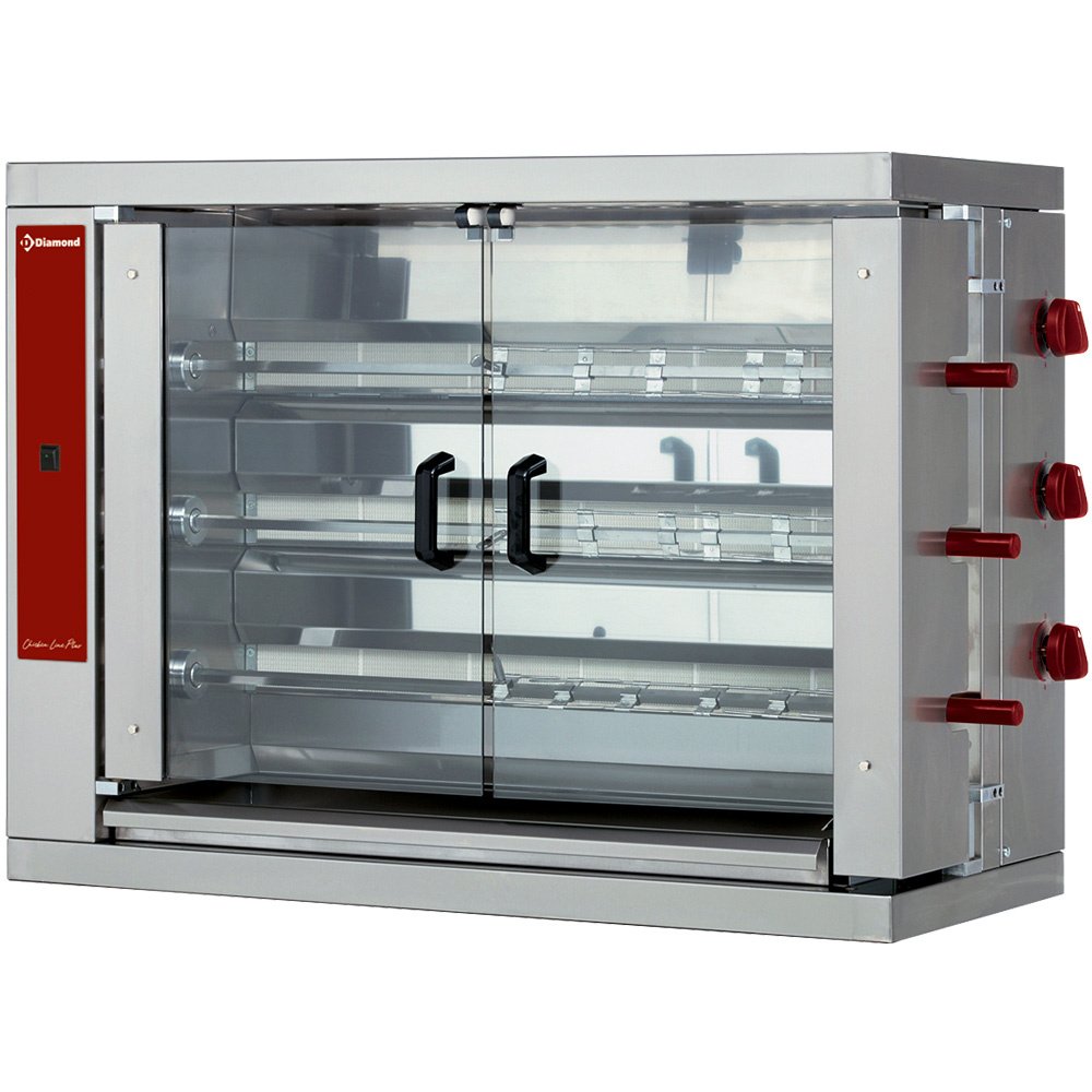 Diamond RVG/3-CM Gas Chicken Roaster, 3 Spits