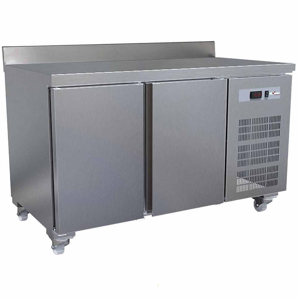 Diamond WR-MGN2-V/R2-BA 2 Door Stainless Steel Refrigerated Counter with Splashback, 260 Litres