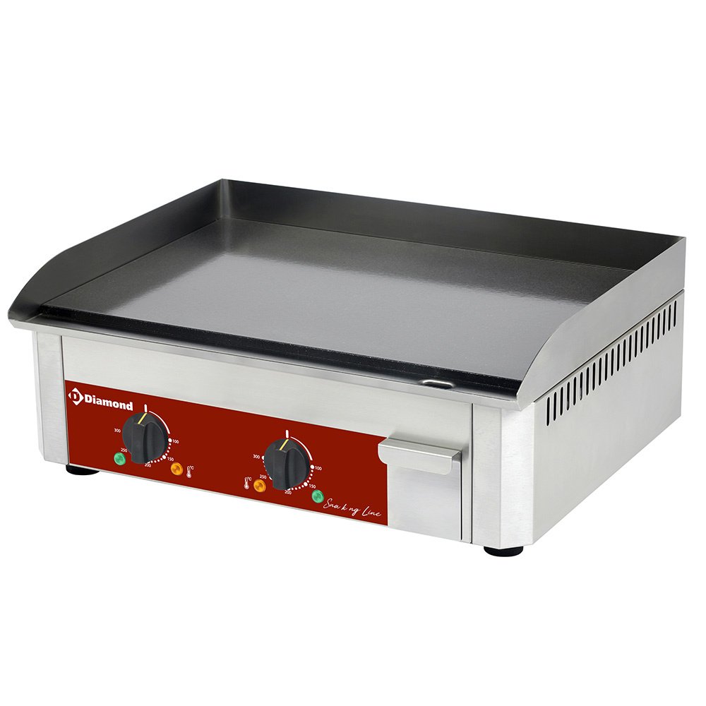 Diamond FTE-60-SS Electric Counter-Top Double Griddle Plate Enameled Surface