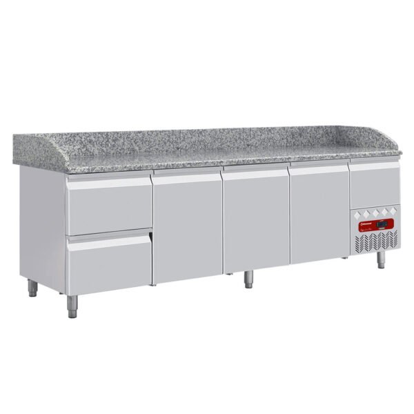 Diamond TP361/P9 3 Door / 2 Drawer Refrigerated Counter with Splashback