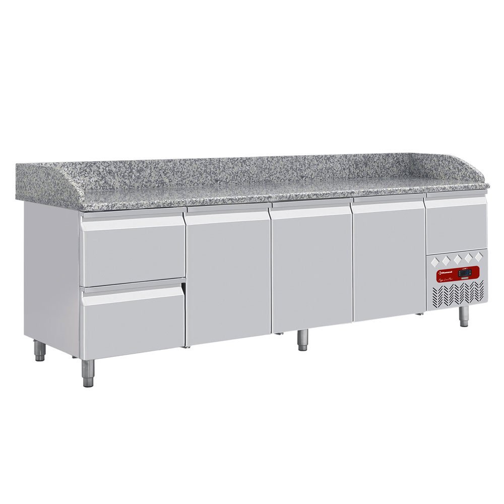 Diamond TP361/P9 3 Door / 2 Drawer Refrigerated Counter with Splashback