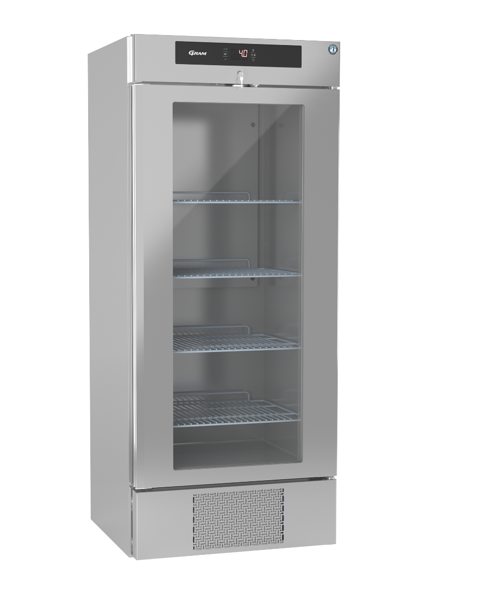 Hoshizaki Premier KG BW80 DR U Glass Single Door Stainless Steel Upright Display Refrigerator, 610 Litres