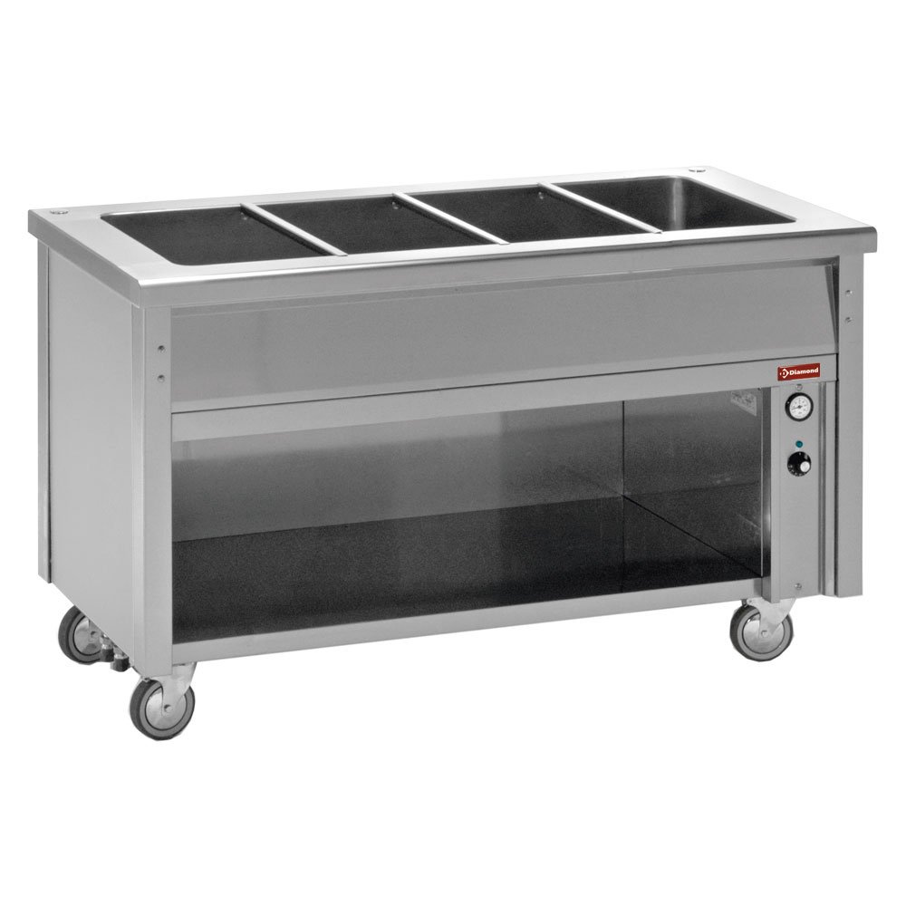 Diamond BT23 Electric Bain Marie on Neutral Open Cupboard, 6 x 1/1 GN