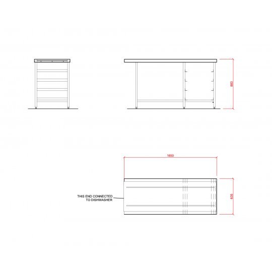 Hobart SCR1650 Outlet Single Rack Table