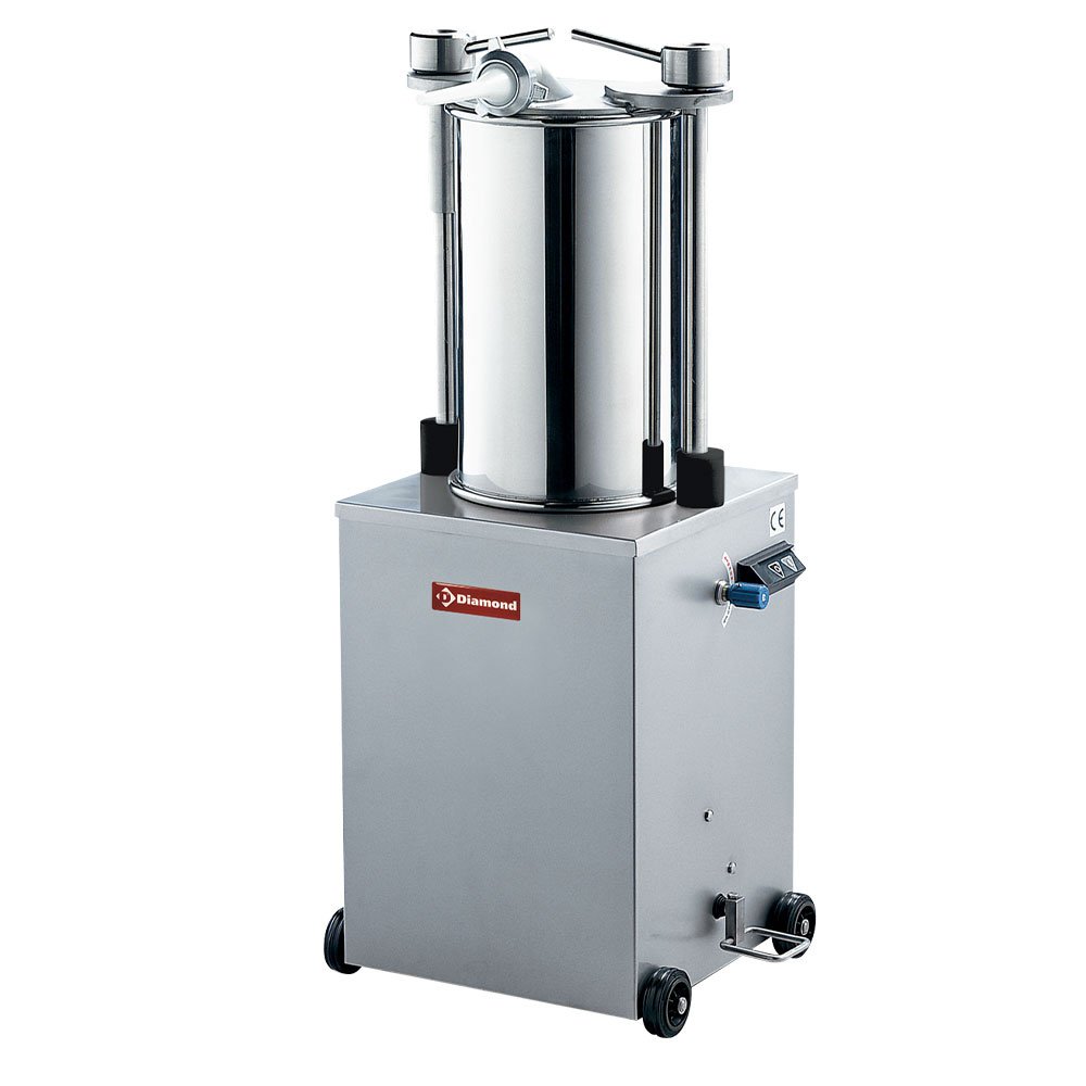 Diamond BSH-25B Stainless Steel Hydraulic Vertical Sausage Filler, 25 Liters On Wheels