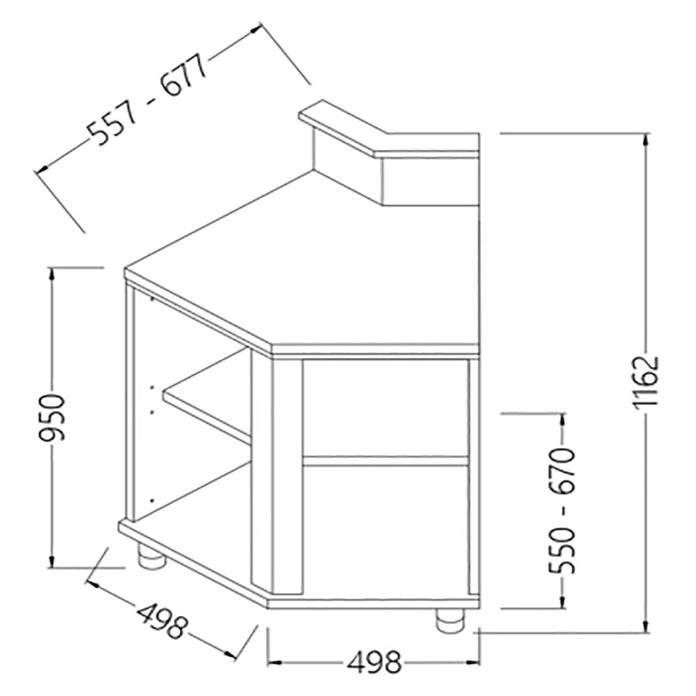 Diamond AB45X/5 Neutral Bar Counter Units With Fitting For Service Top 45° (Open)