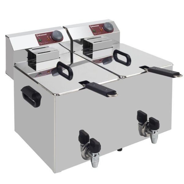 Diamond EF82-KN Double Basket Countertop Electric Fryer, 7kW