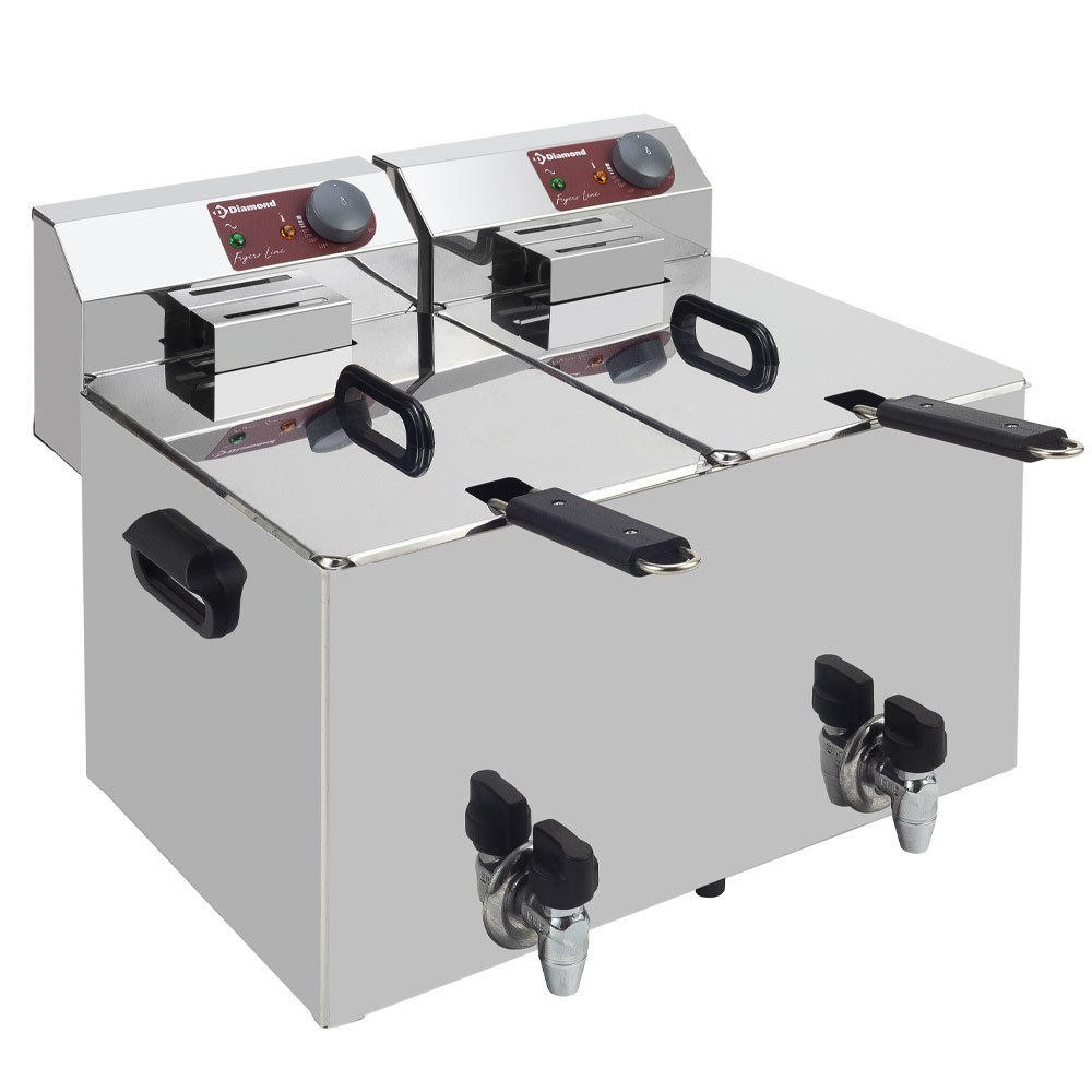 Diamond EF82-KN Double Basket Countertop Electric Fryer, 7kW