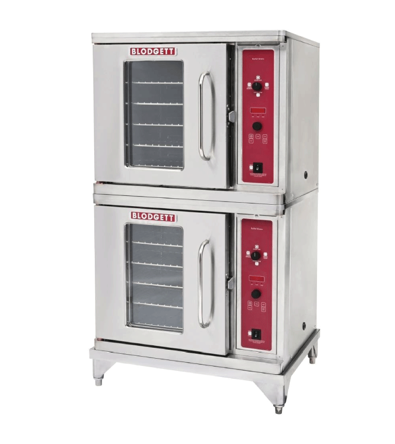 Blodgett double stacked CTB electric convection oven.