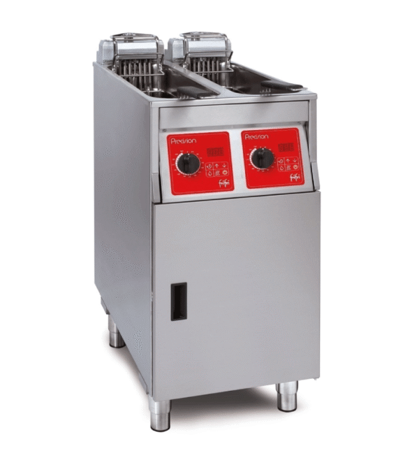 FriFri Precision 422 electric free-standing twin tank fryer.