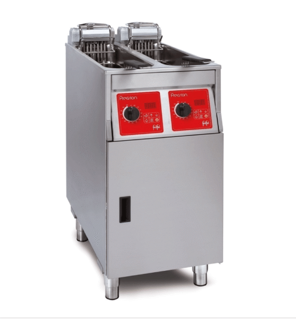 FriFri Precision 422 electric free-standing twin tank fryer.