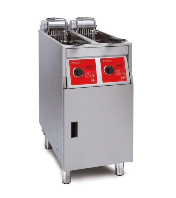 FriFri Precision 422 electric free-standing twin tank fryer.