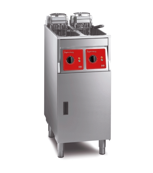 FriFri Super Easy 422 electric free-standing twin tank fryer with filtration.