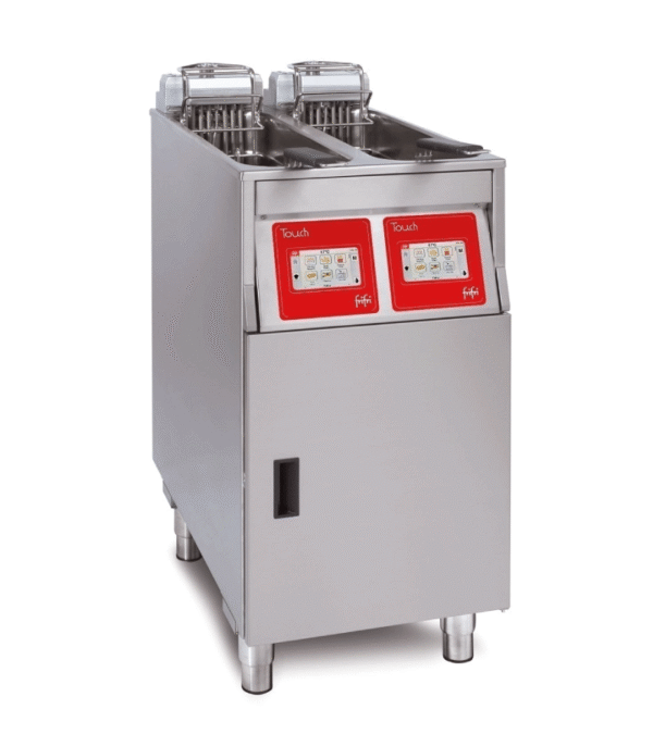 FriFri Touch 422 electric free-standing twin tank fryer.