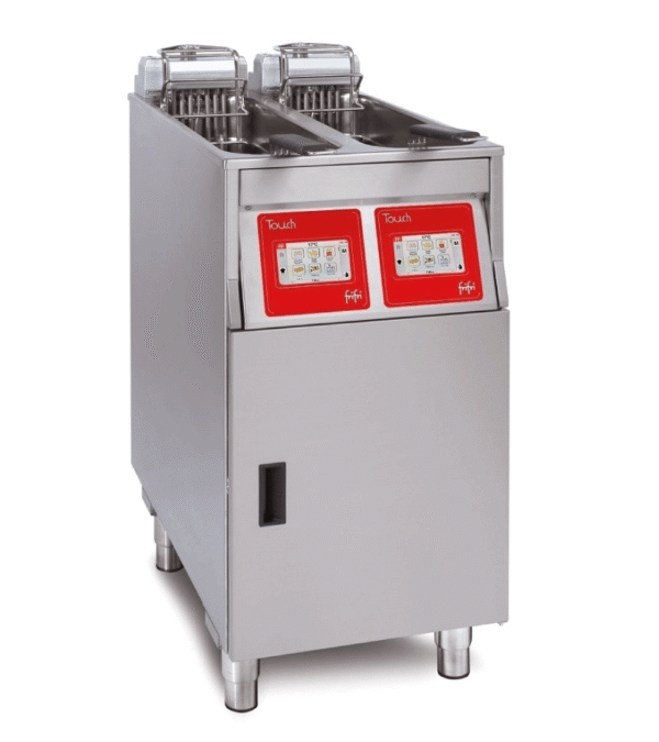 FriFri Touch 422 electric free-standing twin tank fryer.