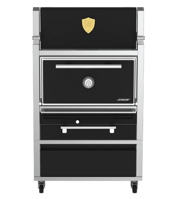Josper HJA-PLUS-L175-HCTD large model charcoal oven with hot cabinet, table and drawer.