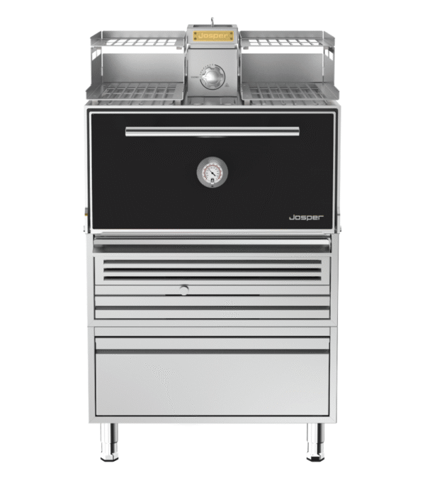 Josper HJX-PRO-L175 large model charcoal oven with warmer, table and drawer.