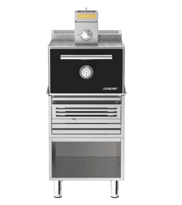 Josper HJX-PRO-S80-T small model charcoal oven with table.