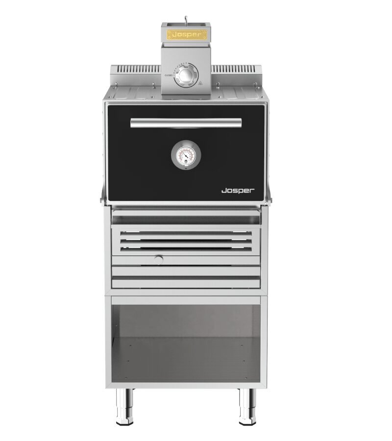 Josper HJX-PRO-S80-T small model charcoal oven with table.