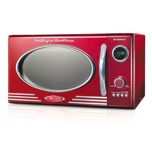 Nostalgia Retro Microwave Oven - red